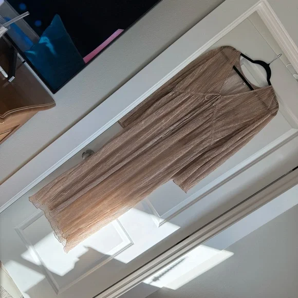 NWT En Crème Women’s Metallic Long Sleeve Duster Kimono and matching top set XL - Picture 5 of 11